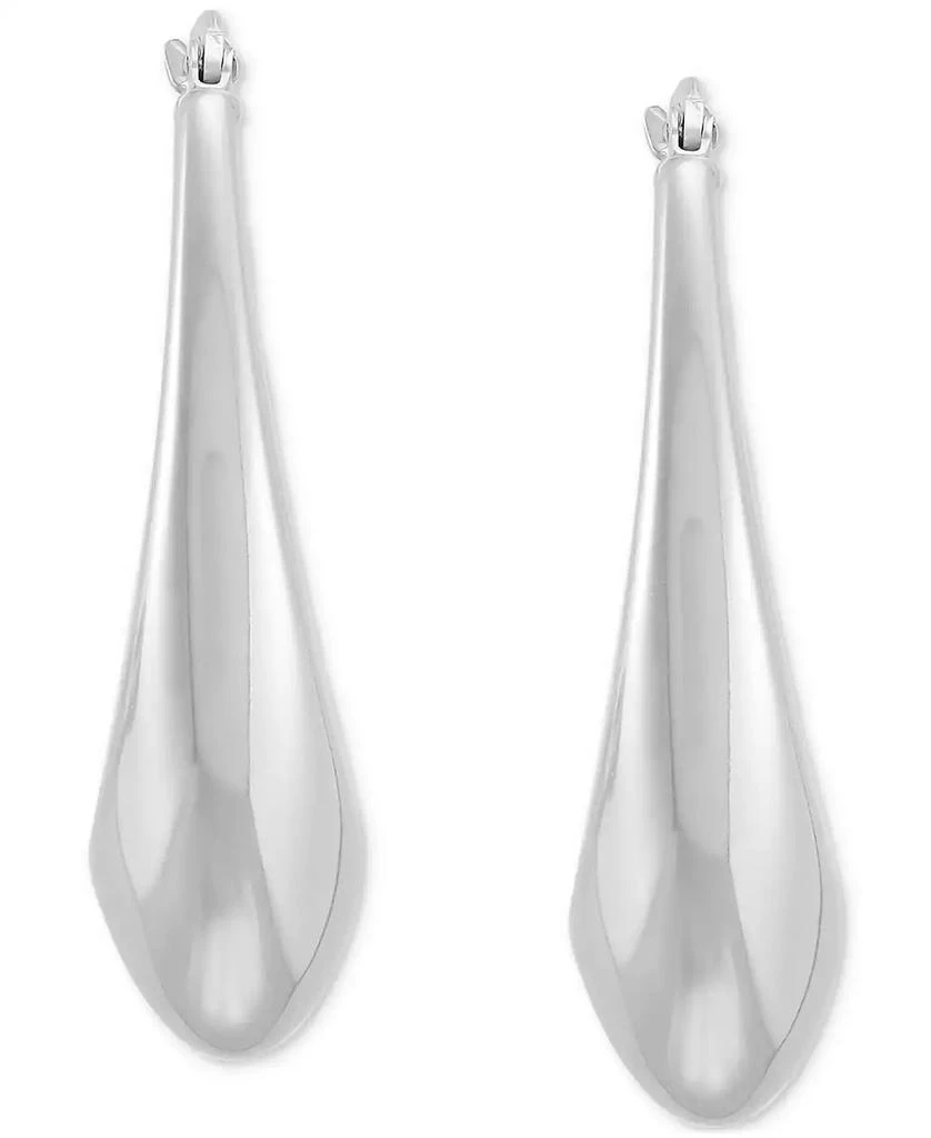 商品Italian Silver|Polished Oval Medium Hoop Earrings in Sterling Silver, 1.57",价格¥1080,第4张图片详细描述