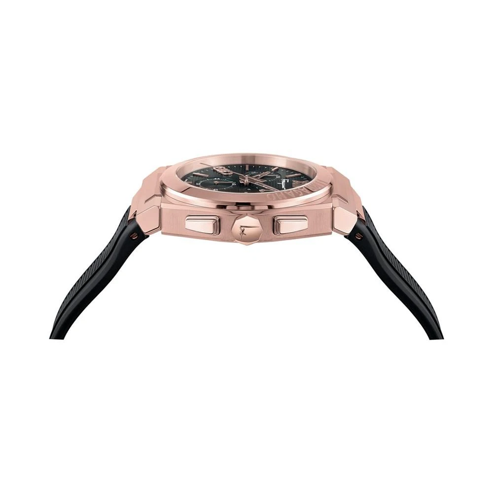 商品Salvatore Ferragamo|Salvatore Men's Swiss Chronograph Vega Black Silicone Strap Watch 42mm,价格¥9216,第2张图片详细描述