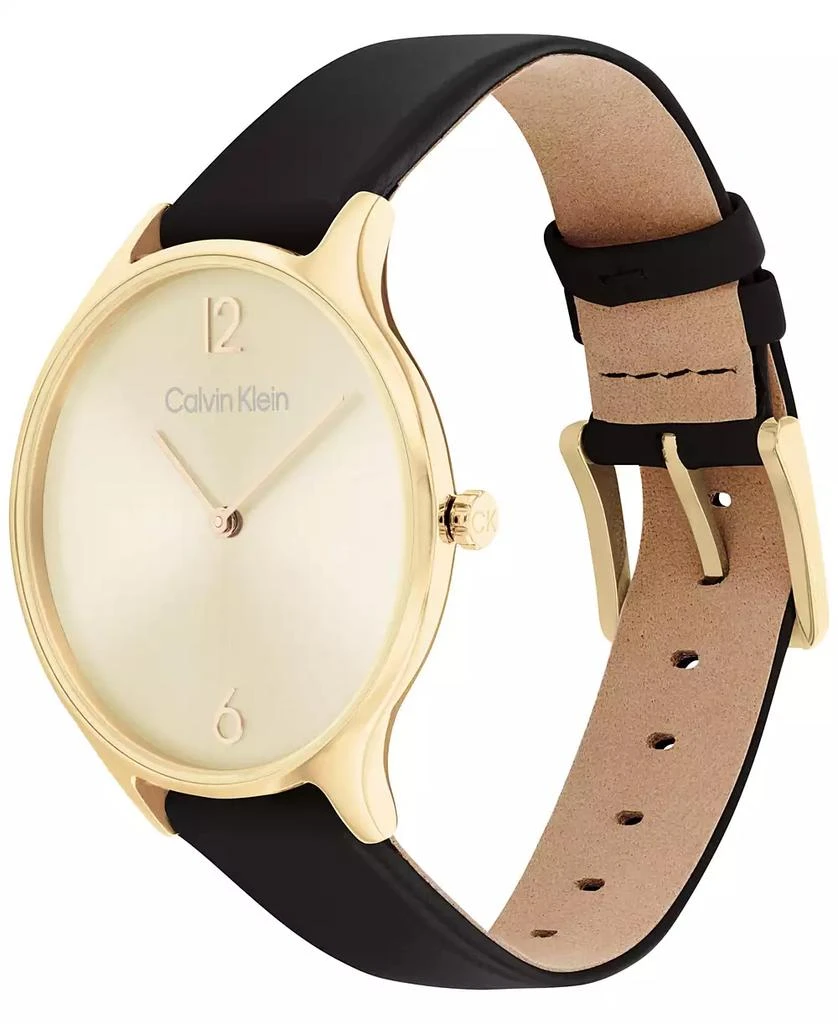 商品Calvin Klein|Black Leather Strap Watch 38mm,价格¥498,第2张图片详细描述