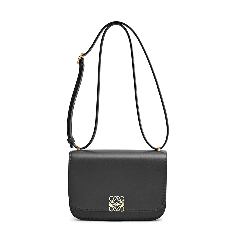 【包税】LOEWE/罗意威 Goya系列 女士小号黑色真丝小牛皮金属徽标磁扣单肩斜挎包0010594315 商品