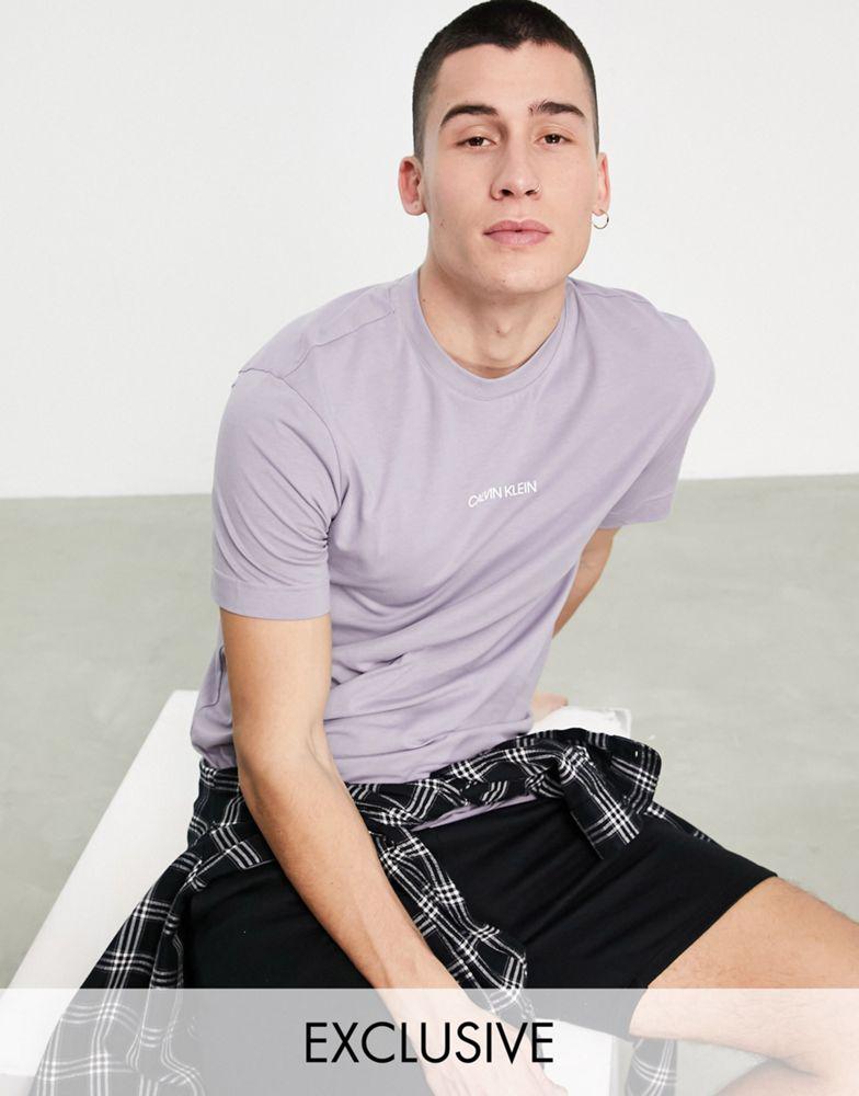 Calvin Klein exclusive to ASOS centre logo t-shirt in lilac商品第1张图片规格展示