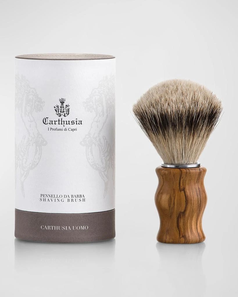 商品Carthusia|Men's Salone da Barba Super Badger and Olive Wood Shaving Brush,价格¥1340,第2张图片详细描述