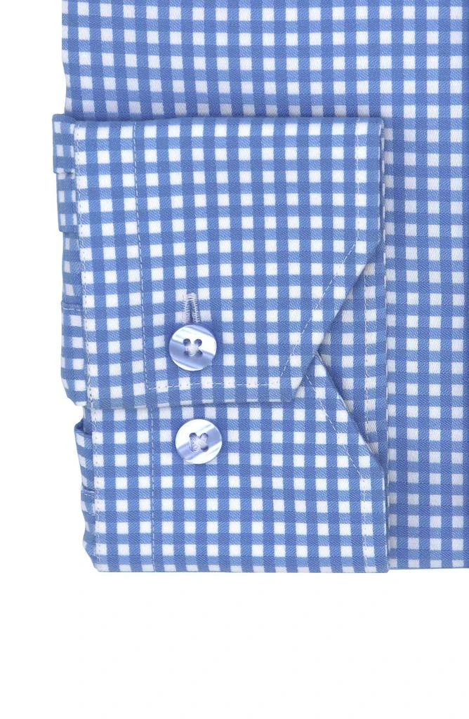 商品Lorenzo Uomo|Trim Fit Box Grid Organic Cotton Dress Shirt,价格¥414,第2张图片详细描述