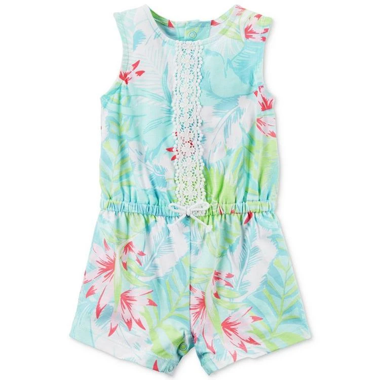 商品Carter's|Floral-Print Embroidered Romper, Baby Girls (0-24 months),价格¥42,第1张图片