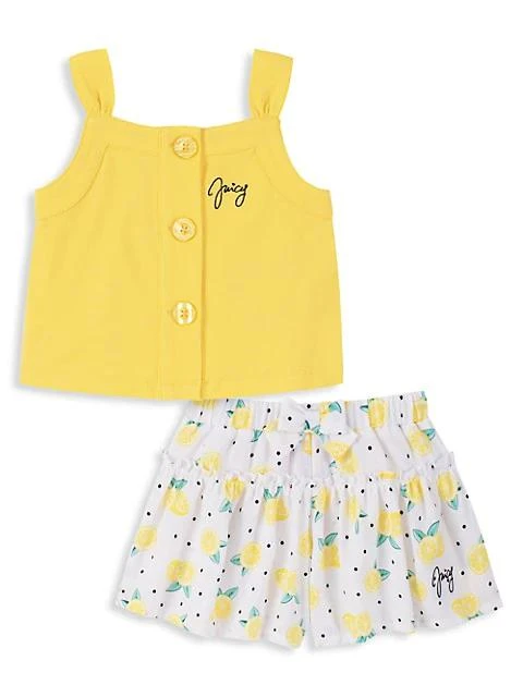 商品[国内直发] Juicy Couture|Little Girl's 2-Piece Top & Print Shorts Set（商品只有上衣）,价格¥139,第1张图片