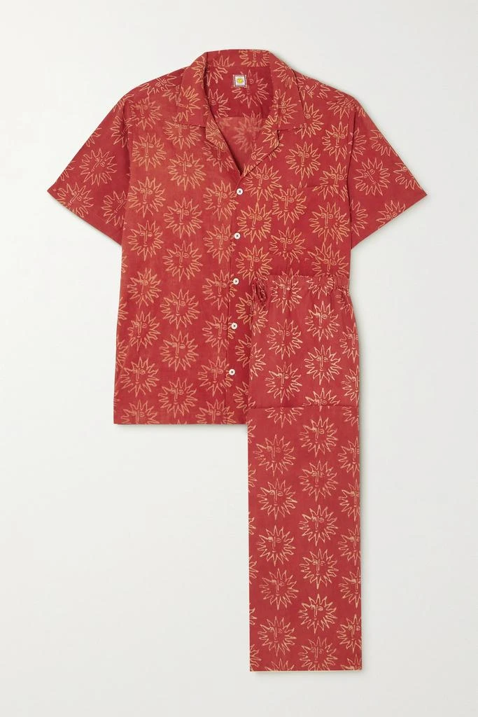 商品Desmond & Dempsey|【net Sustain】x Ōshadi “helios” 印花有机纯棉巴里纱睡衣套装,价格¥645,第1张图片