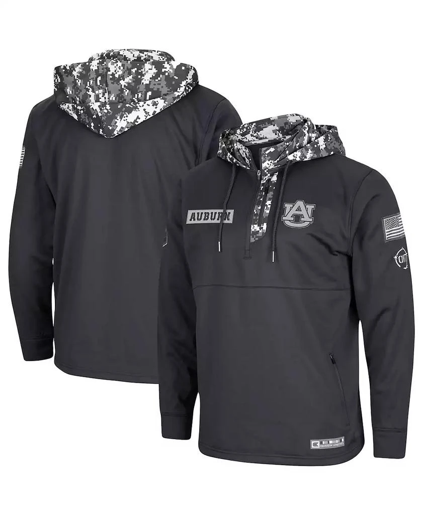 商品Colosseum|Men's Charcoal Auburn Tigers OHT Military-Inspired Appreciation Digi Camo Quarter-Zip Hoodie,价格¥421,第5张图片详细描述