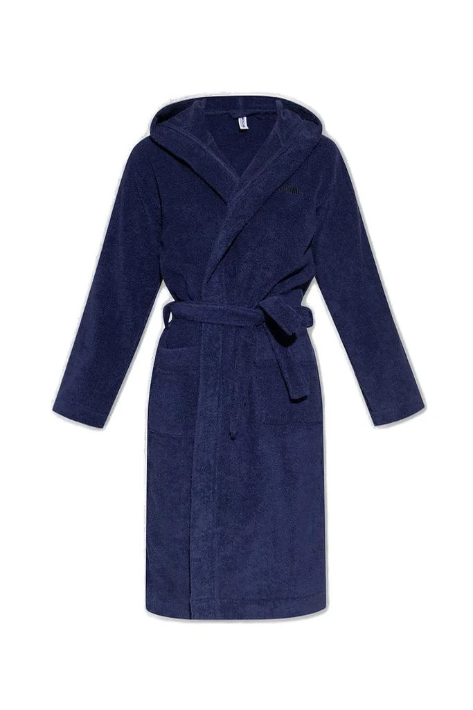 商品Moschino|Moschino Logo-Tape Hooded Belted Bathrobe,价格¥670,第1张图片