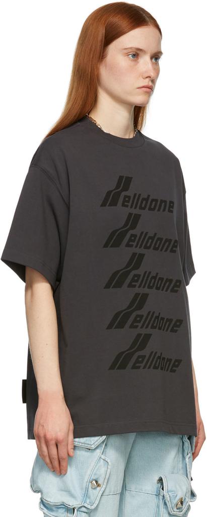 Grey Oversized Logo Print T-Shirt商品第2张图片规格展示