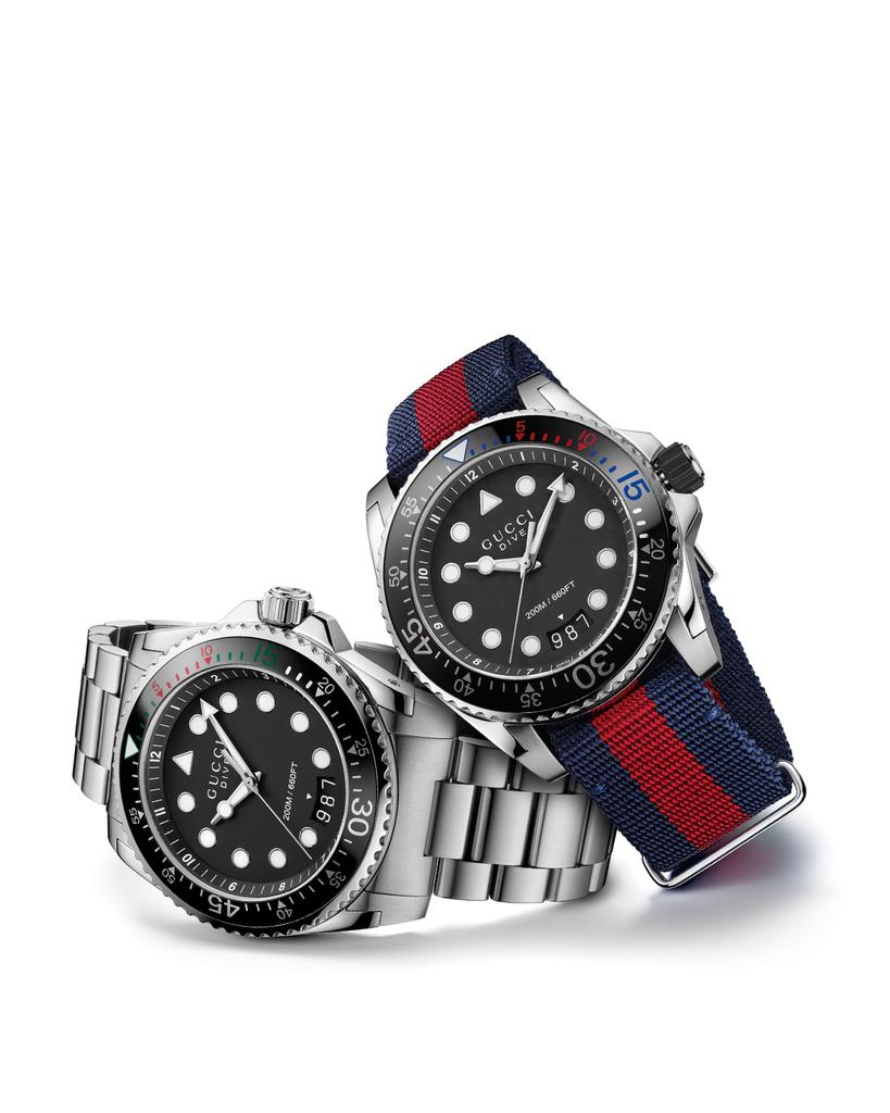 45mm Gucci Dive Watch w/ Nylon Web Strap商品第5张图片规格展示