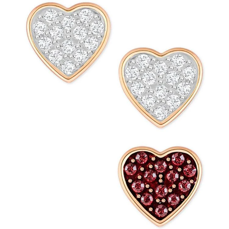 商品Swarovski|Rose Gold-Tone 3-Pc. Set Single Crystal Heart Stud Earrings,价格¥519,第1张图片
