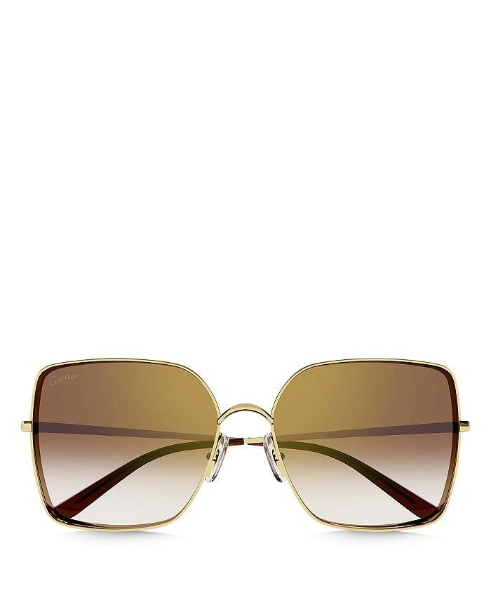 商品Cartier|Panthere De Cartier 24K Gold Plated Square Sunglasses,价格¥10065,第2张图片详细描述