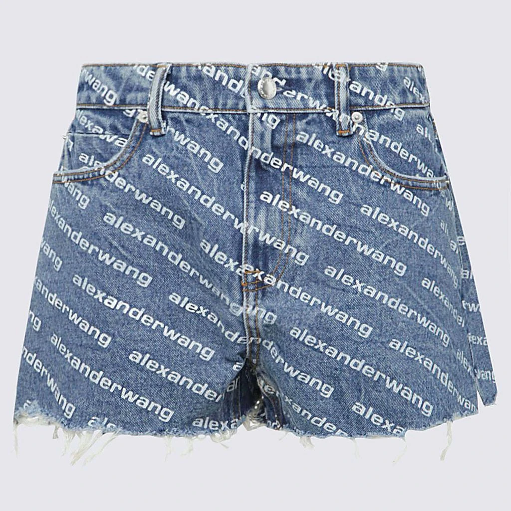 商品Alexander Wang|ALEXANDER WANG BLUE COTTON SHORTS,价格¥2131,第1张图片