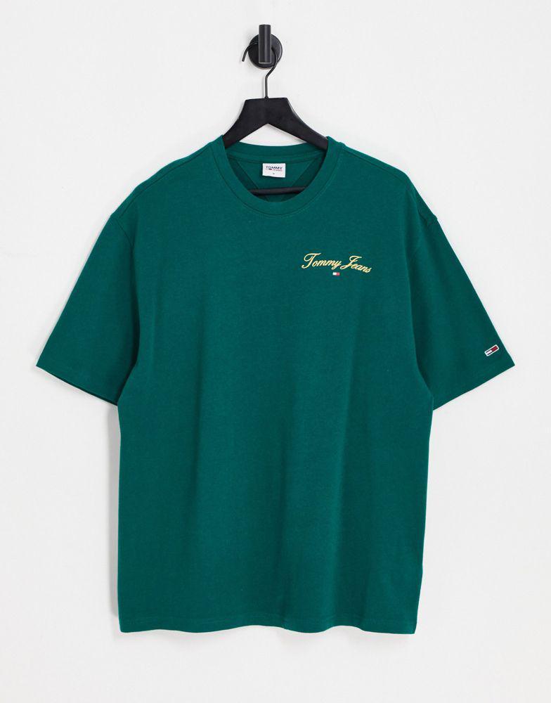 商品Tommy Jeans|Tommy Jeans skater fit modern prep back logo t-shirt in dark green,价格¥375,第4张图片详细描述
