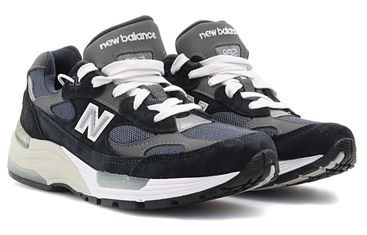 商品[国内直发] New Balance|NB 992 运动舒适 反毛皮织物合成革猪皮 低帮 休闲跑步鞋 男女同款 海军蓝,价格¥3199,第4张图片详细描述