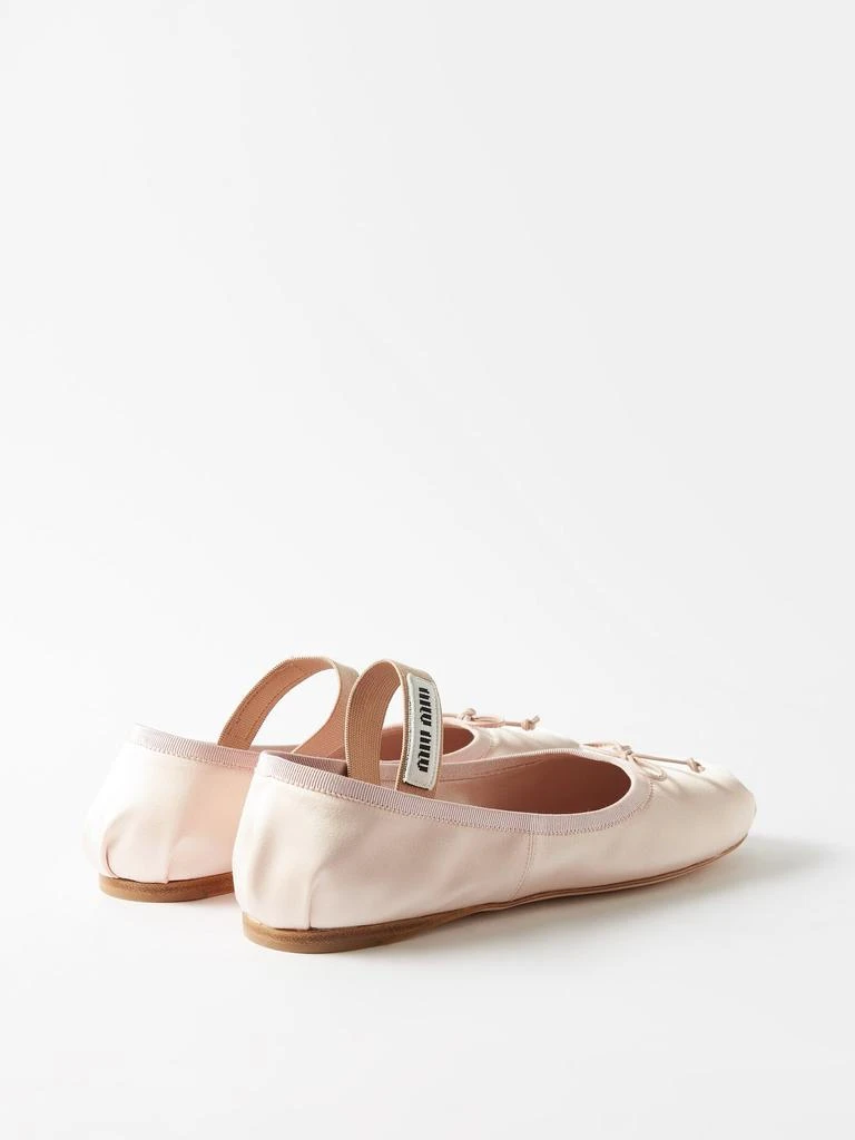 商品Miu Miu|Logo-patch satin ballet flats,价格¥5230,第4张图片详细描述