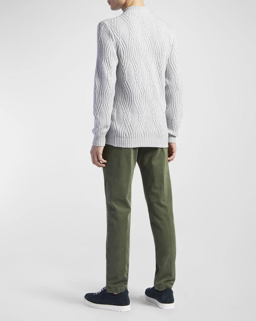 商品Kiton|Men's Cashmere Cable Knit Full-Zip Sweater,价格¥9640,第4张图片详细描述