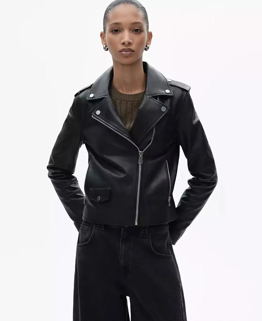 商品Mango|Women's Leather Biker Jacket,价格¥1499,第1张图片