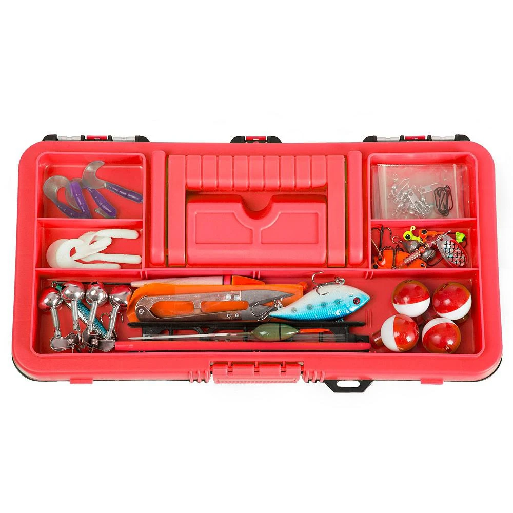 商品Trademark Global|Fishing Single Tray Tackle Box 55 Piece Tackle Gear Kit By Wakeman Outdoors,价格¥220,第4张图片详细描述