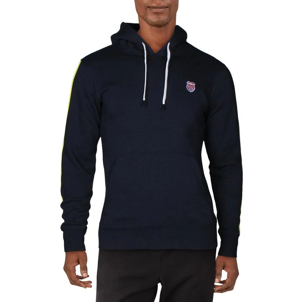 商品K-Swiss|K-Swiss Tape Men's Fleece Lined Logo Trim Activewear Lifestyle Pullover Hoodie,价格¥92,第1张图片