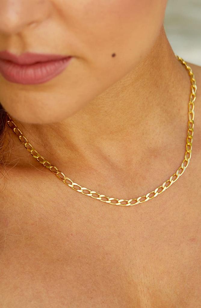 18K Yellow Gold Vermeil Italian Open Link Necklace商品第2张图片规格展示