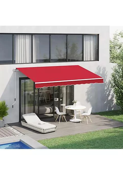 商品belk|12 X 10 Manual Retractable Awning Outdoor Sunshade Shelter For Patio Balcony Yard With Adjustable And Versatile Design Wine Red,价格¥2232,第2张图片详细描述