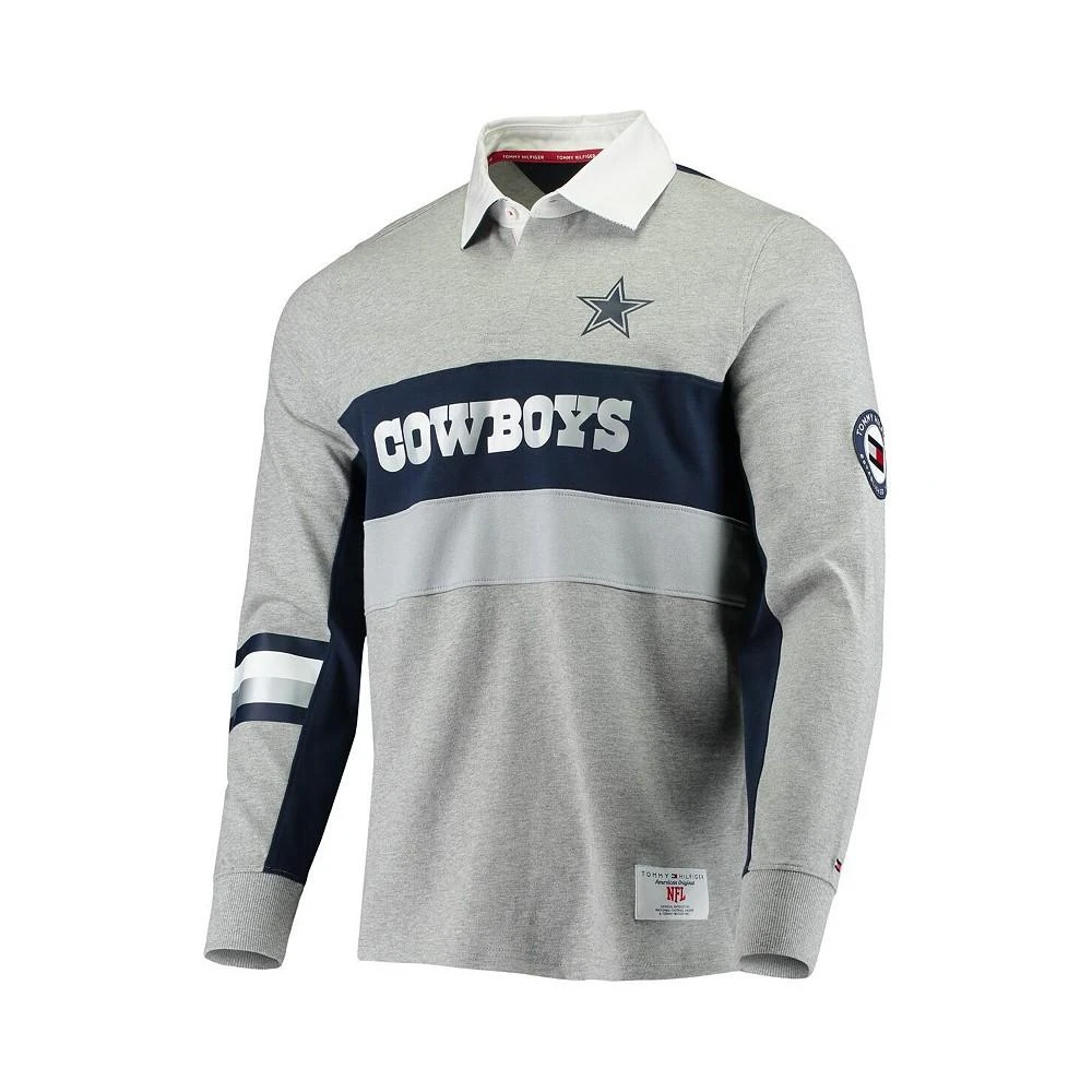 商品Tommy Hilfiger|Men's Heathered Gray Dallas Cowboys Rugby Long Sleeve Polo,价格¥899,第2张图片详细描述