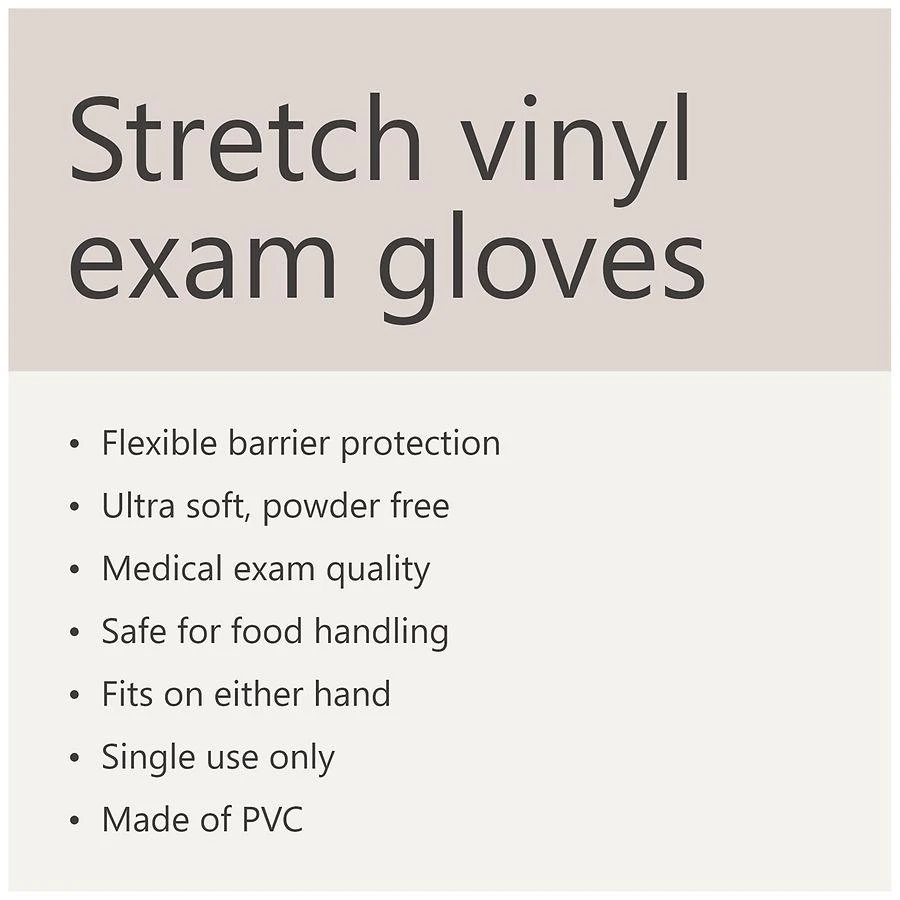 商品Walgreens|Stretch Vinyl Exam Gloves L,价格¥75,第5张图片详细描述