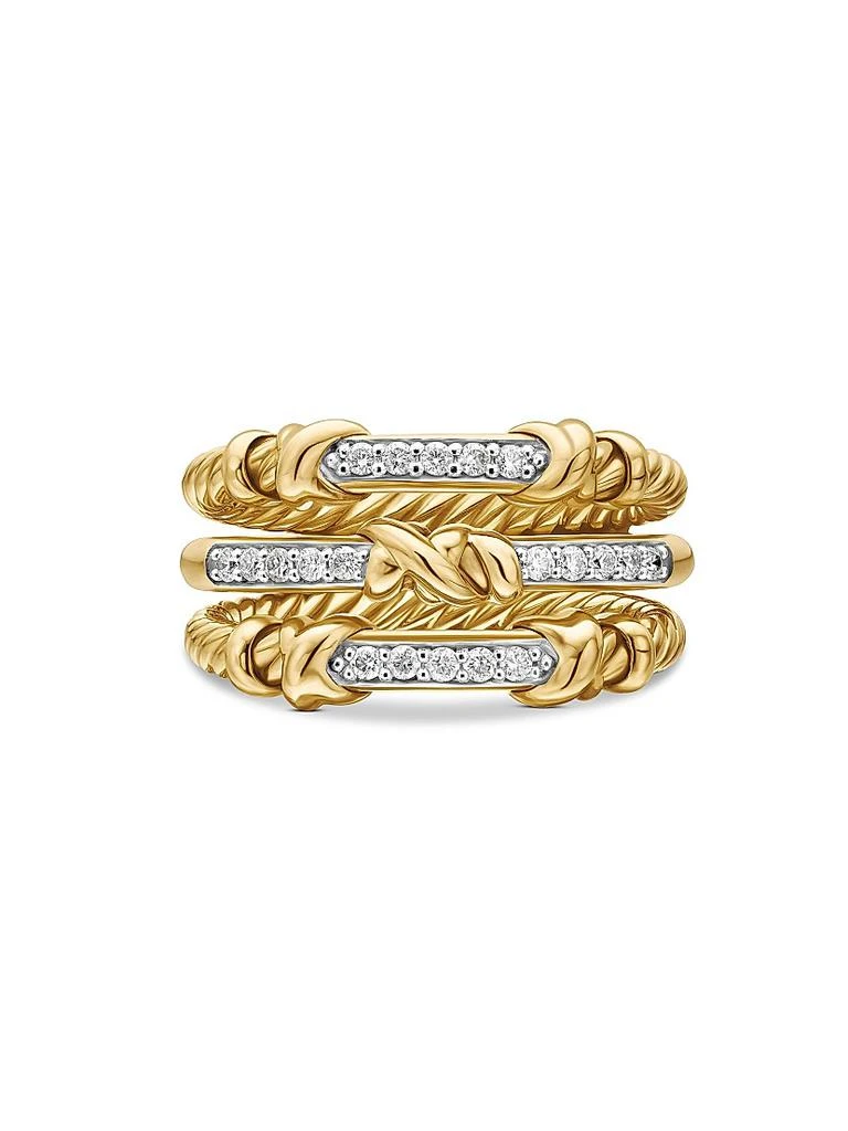 商品David Yurman|Petite Helena Wrap Three Row Ring in 18K Yellow Gold,价格¥32546,第4张图片详细描述