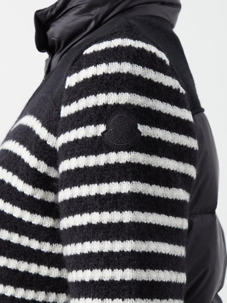 商品Moncler|High-neck striped down-back knitted cardigan,价格¥3718,第4张图片详细描述