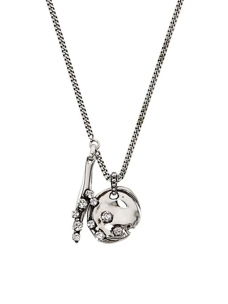 商品Alexander McQueen|J Melt Silvertone & Crystal Pendant Necklace,价格¥1769,第1张图片