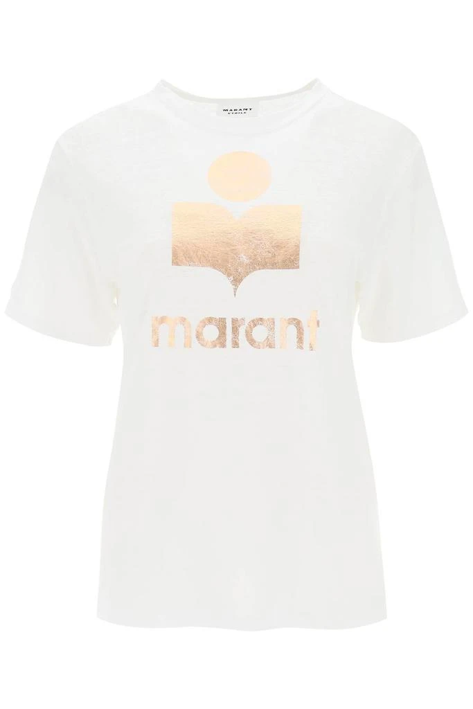 商品Isabel Marant|zewel t-shirt with metallic logo print,价格¥690,第1张图片