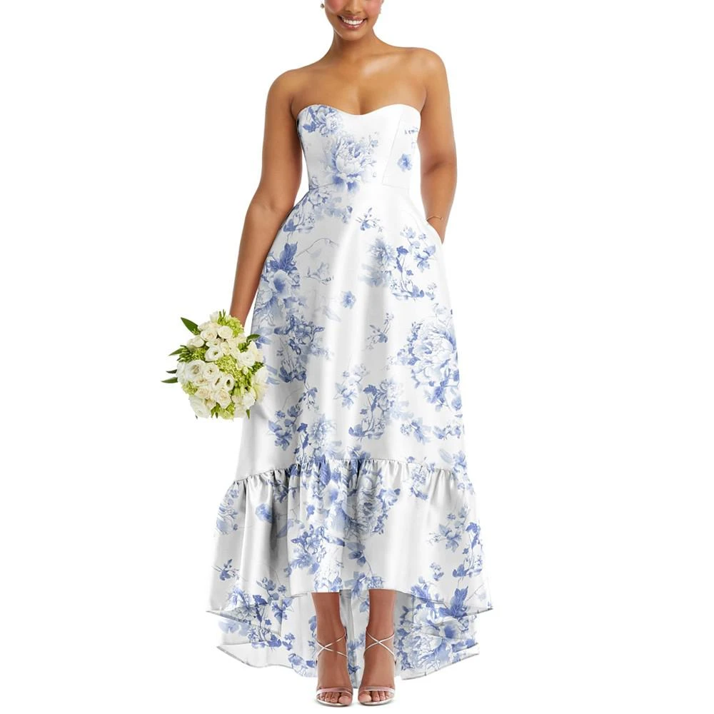 商品Alfred Sung|Women's Strapless High-Low Ruffled-Hem Gown,价格¥1511,第1张图片