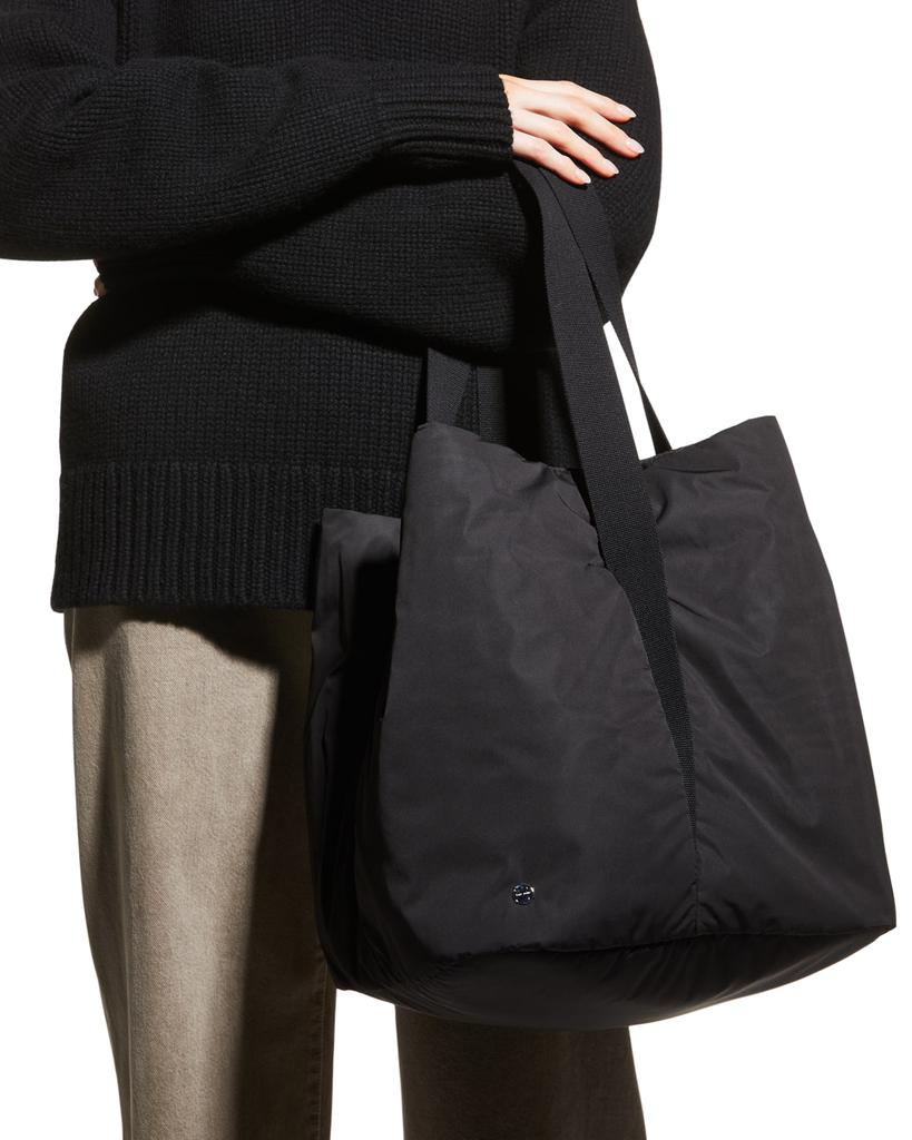 The Row Drew Drawstring Tote Bag in Nylon and Leather