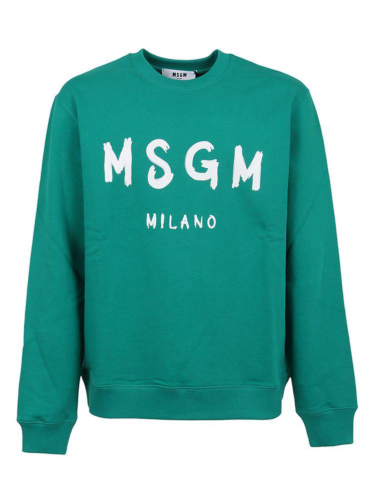 MSGM Logo-Printed Crewneck Sweatshirt商品第1张图片规格展示