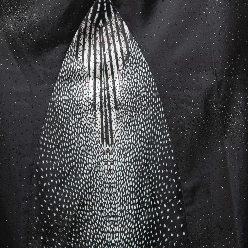 Just Cavalli Black Printed Lurex Satin Maxi Skirt L商品第3张图片规格展示