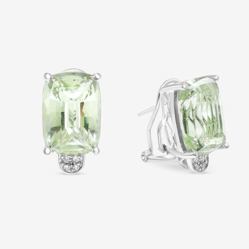 商品SuperOro|SuperOro 14K White Gold, Green Quartz And Diamond Huggie Earrings 63104,价格¥11145,第4张图片详细描述