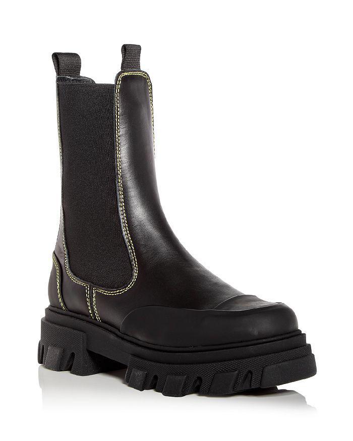 商品Ganni|Women's Platform Mid Calf Chelsea Boots,价格¥2328,第3张图片详细描述