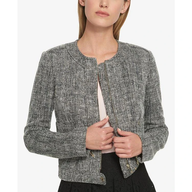 商品Tommy Hilfiger|Collarless Tweed Jacket,价格¥673,第4张图片详细描述
