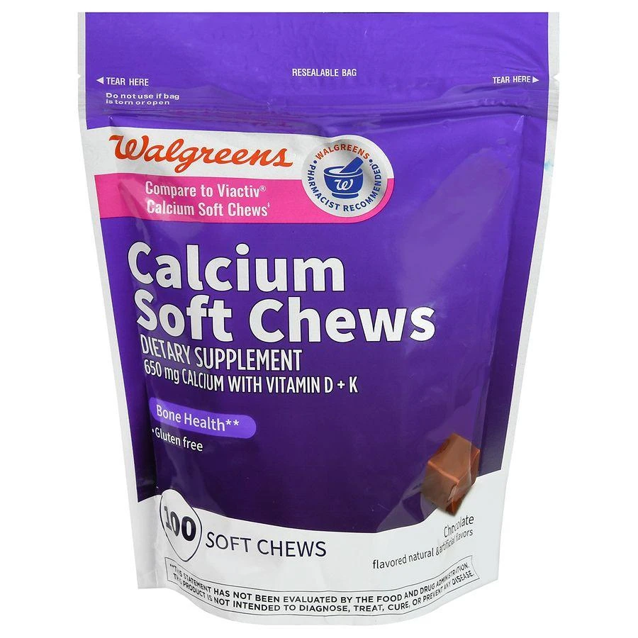 商品Walgreens|Calcium Soft Chews Chocolate,价格¥89,第1张图片