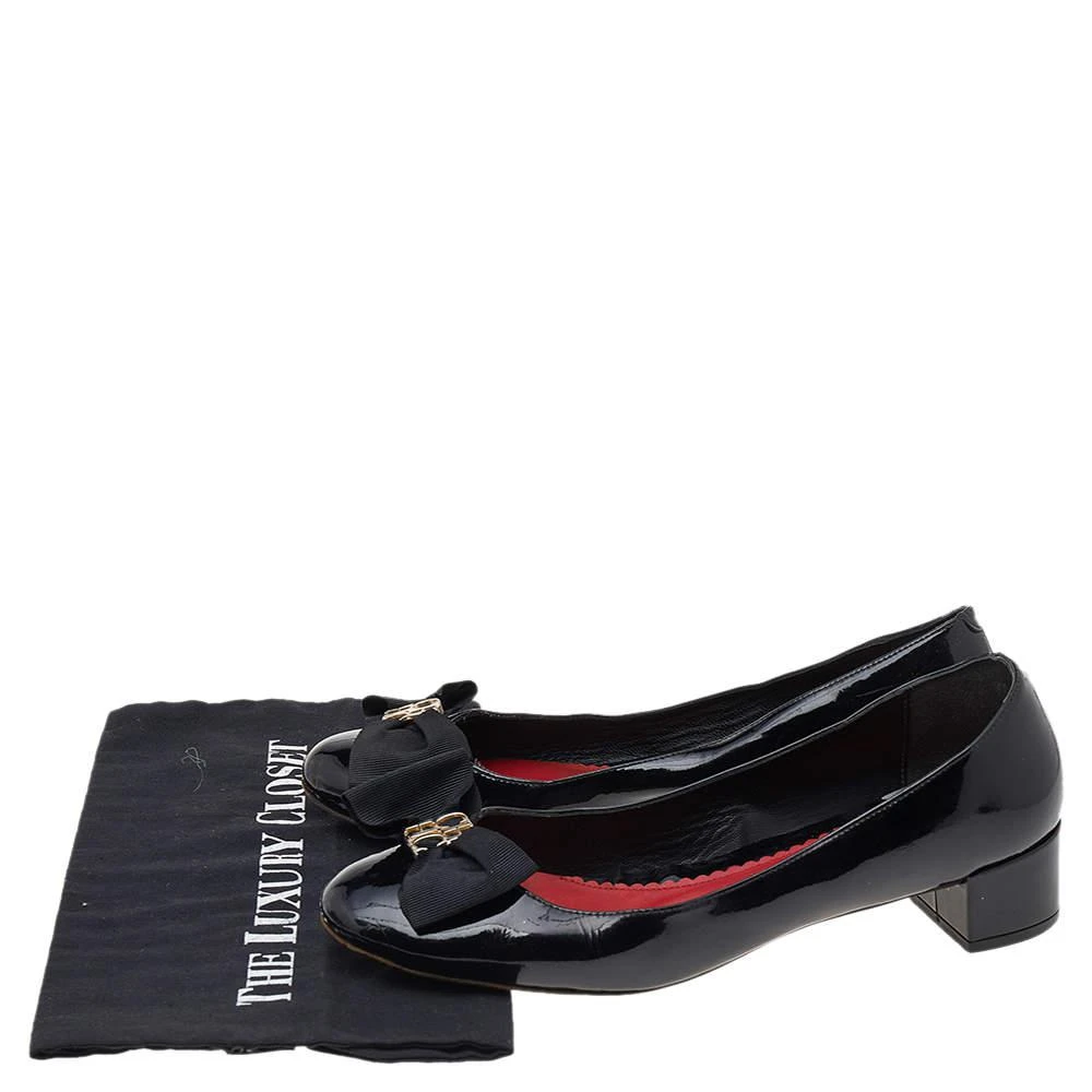 CH Carolina Herrera Black Patent Leather Bow Pumps Size 40 商品