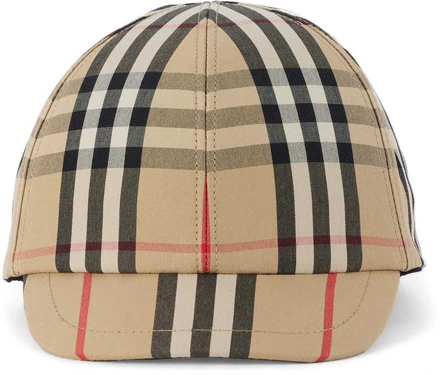 商品Burberry|驼色 Vintage Check 婴儿棒球帽,价格¥1076,第1张图片