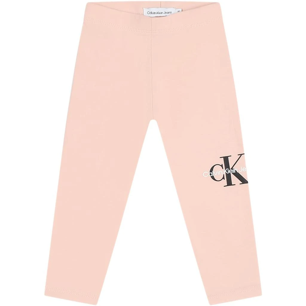 商品Calvin Klein|Pink Leggings For Baby Girl With Logo,价格¥497,第1张图片