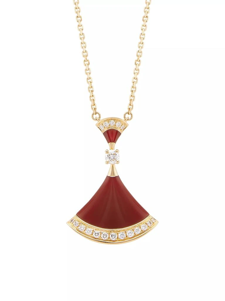 商品BVLGARI|Divas' Dream 18K Rose Gold, Carnelian & Diamond Pendant Necklace,价格¥49137,第1张图片