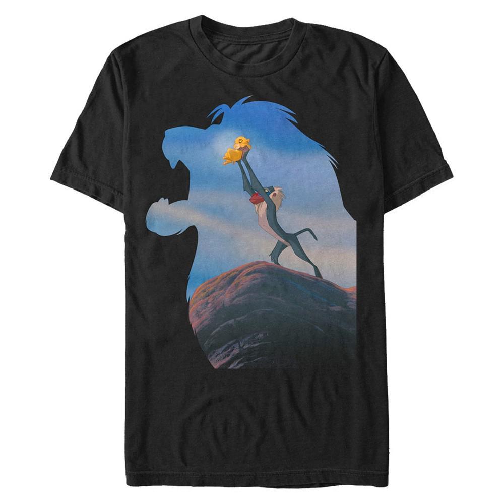 商品Disney|Disney Men's Lion King Mufasa Silhouette Pride Rock Rafiki Simba, Short Sleeve T-Shirt,价格¥186,第1张图片