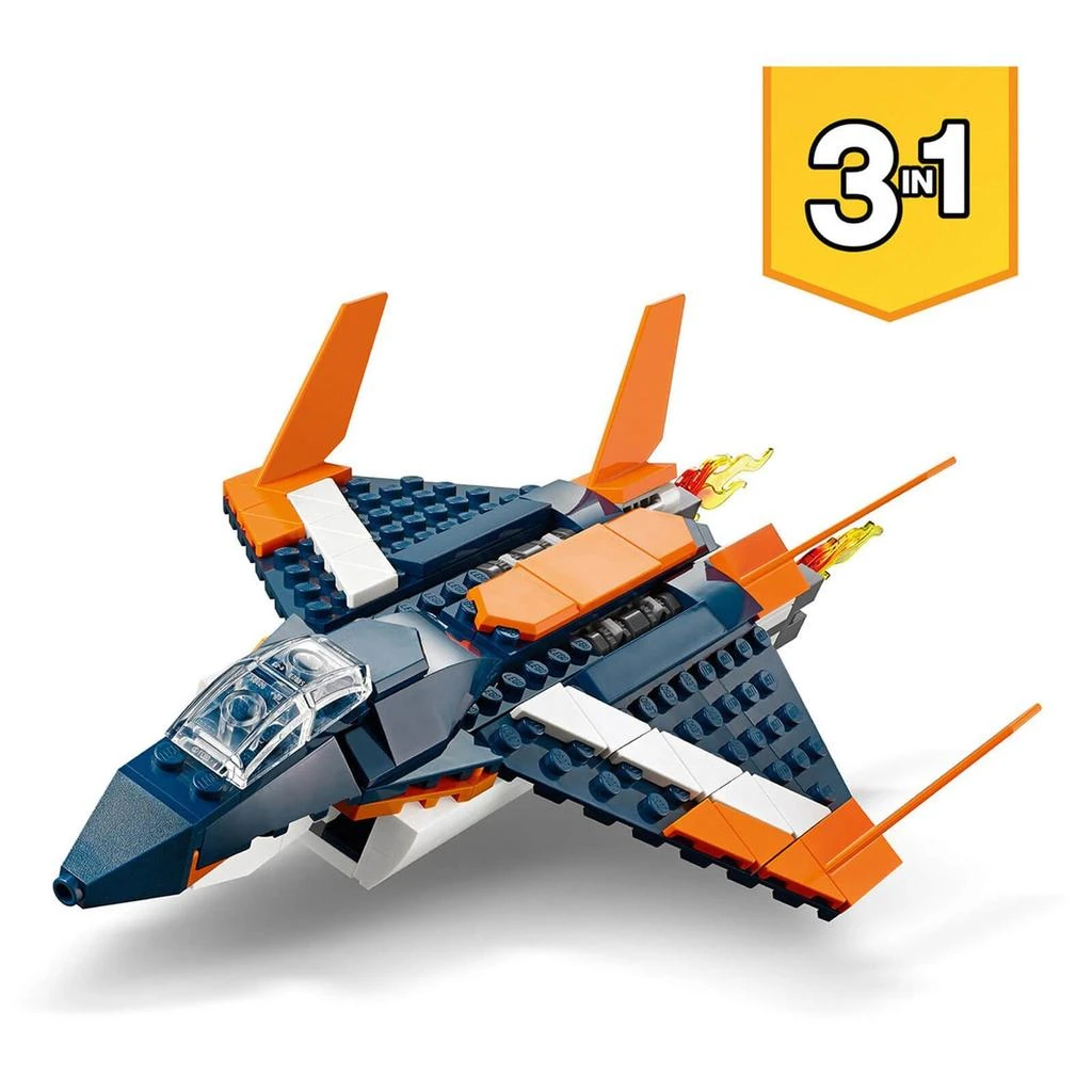 商品LEGO|LEGO Creator: 3 in 1 Supersonic Jet, Helicopter & Boat Toy (31126),价格¥211,第3张图片详细描述