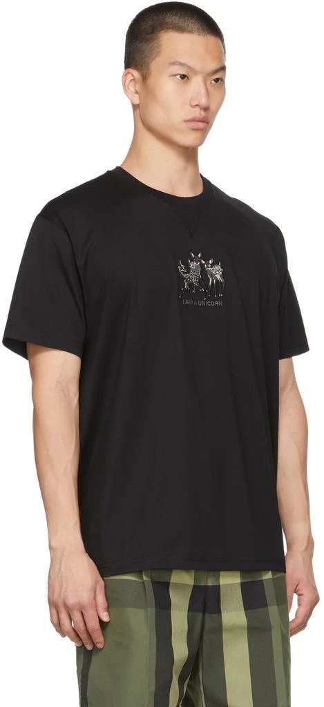 商品Burberry|黑色 Embroidered Deer Oversized T 恤,价格¥5009,第2张图片详细描述