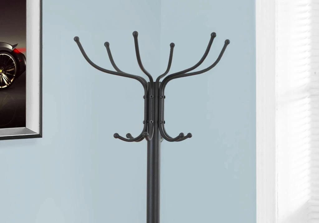 商品Homezia|18" X 18" X 70" Black  Metal  Coat Rack,价格¥713,第3张图片详细描述