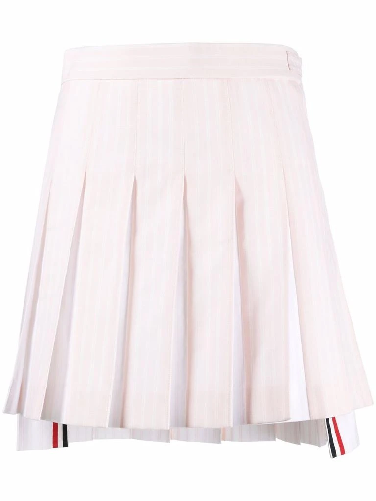 商品Thom Browne|THOM BROWNE WOMENMINI DROPPED BACK PLEATED SKIRT W/ OXFORD PLEATS IN HAIRLINE REP STRIPE TWIST YARN SUITING,价格¥2950,第5张图片详细描述