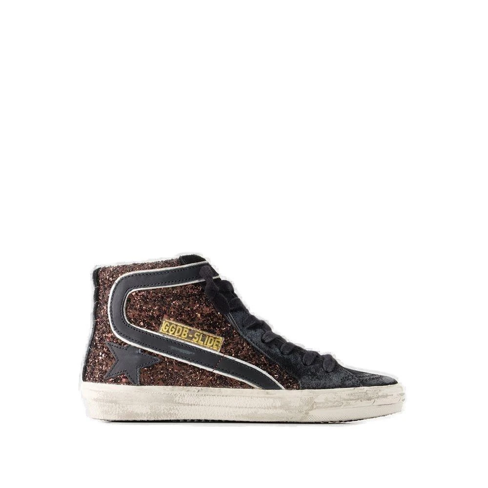 商品Golden Goose|Golden Goose Deluxe Brand Slide Glitter High-Top Lace-Up Sneakers,价格¥3668,第1张图片